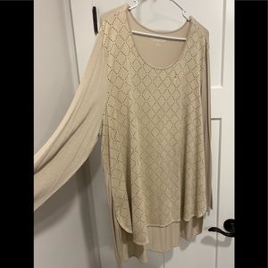 Soft Surroundings Long sleeve taupe tunic